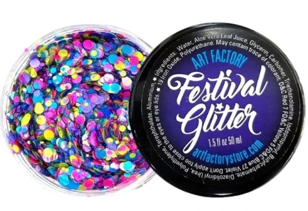 Festival Glitter Gel - Confetti Glow - UV Reactive - 50ml 3 Festival Glitter Gel - Confetti Glow - UV Reactive - 50ml