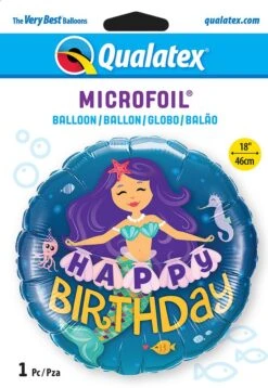 18'' Happy Birthday Mermaid Foil Balloon (1pc)
