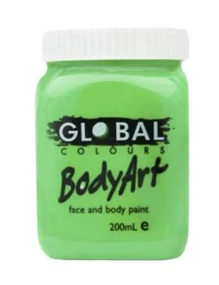 Global Colours UV Face & Body Art Liquid Paint - Neon Green 200 Ml