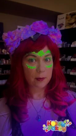 Moon Glow Neon UV Face Jewels - Intense Green -Face Painting Supplies Store 0024835 moon glow neon uv face jewels intense green