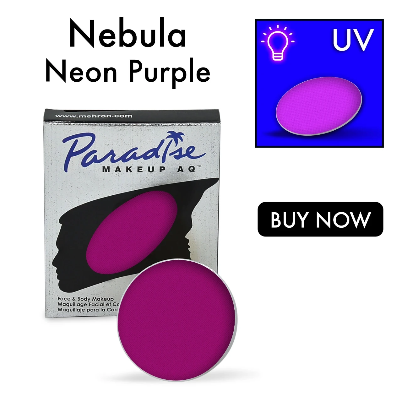 Mehron Paradise Neon UV Purple Face Paint - Nebula (7g) 3 Mehron Paradise Neon UV Purple Face Paint - Nebula (7g)
