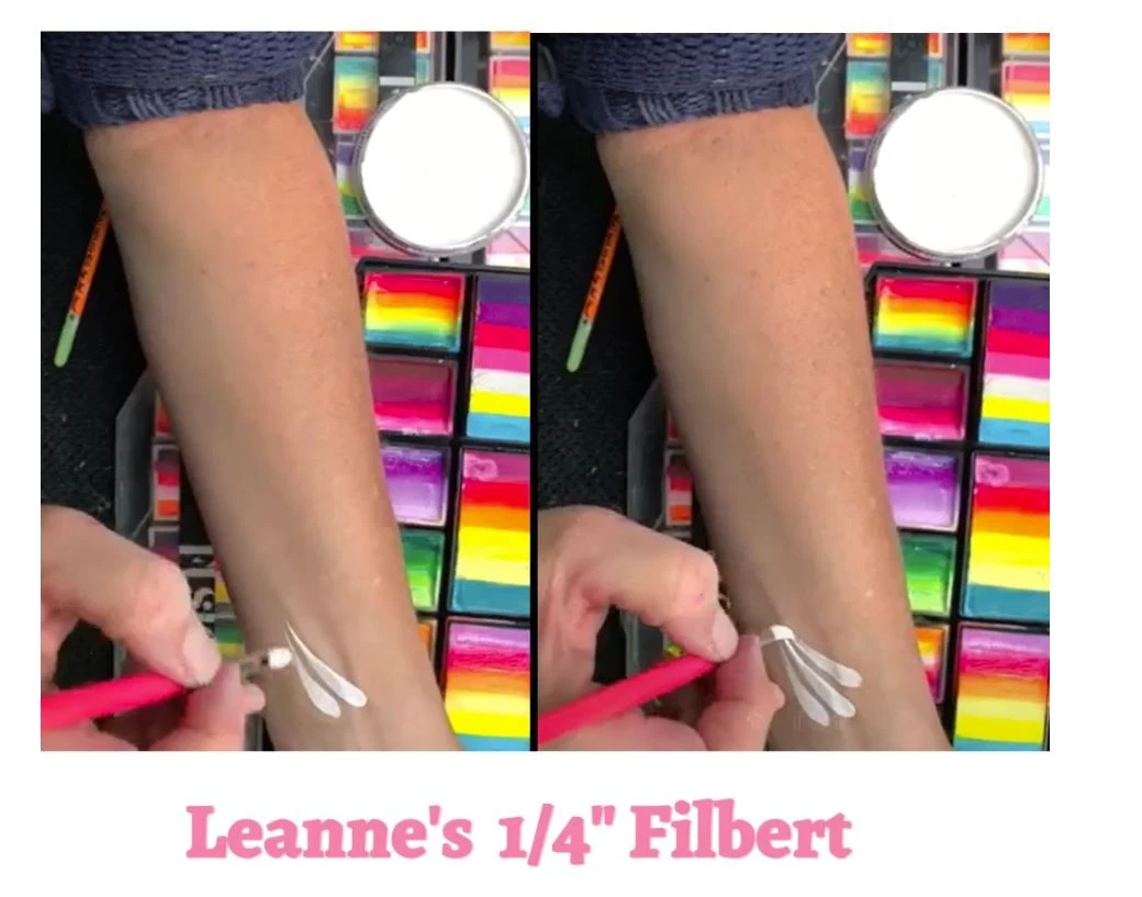 Leanne's Rainbow Filbert Face Paint Brush 1/4 Inch 5 Leanne's Rainbow Filbert Face Paint Brush 1/4 Inch - Image 3