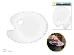 Color Factory Artist Palette: 8.5"x10.6" Duraplast Flat Oval W/Thumbhole - White (PA518B)